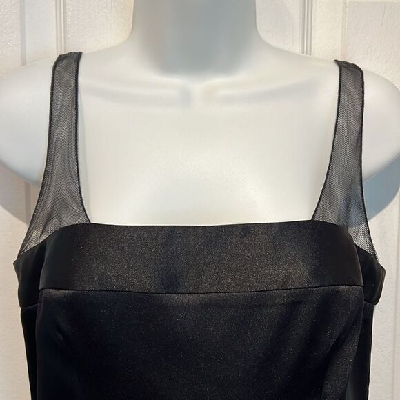 Hugo‎ Buscati Black Satin A line Dress Size 8 - Picture 2 of 11